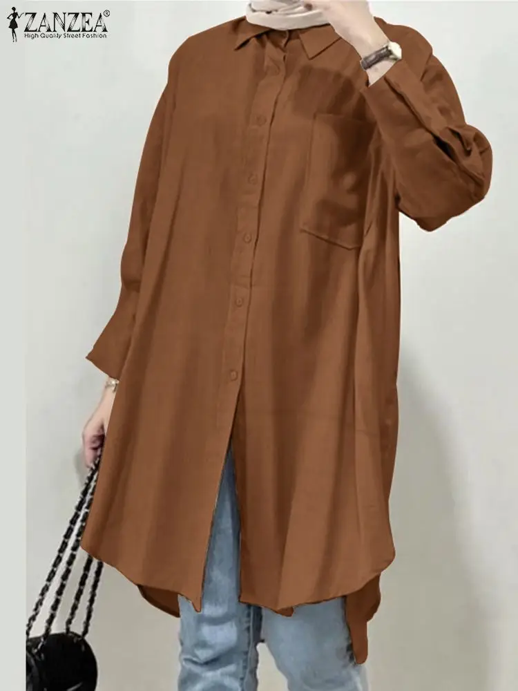 2023 ZANZEA Fashion Muslim Blouse Autumn Long Sleeve Lapel Neck Tunic Tops Turkey Hijab Shirt Woman Elegant Solid Color Blusas
2023 ZANZEA Fashion Muslim Blouse Autumn Long Sleeve Lapel Neck Tunic Tops Turkey Hijab Shirt Woman Elegant Solid Color Blusas