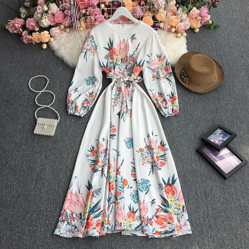Vintage Nation Style Floral Print Long Dress Women Autumn Casual Loose Sashes Slim Vestidos Lace Long Sleeve Robe Holiday Dress
Vintage Nation Style Floral Print Long Dress Women Autumn Casual Loose Sashes Slim Vestidos Lace Long Sleeve Robe Holiday Dress