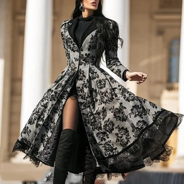 Женское платье весенне-осеннее пальто темпераментная кружевная строчка куртка с