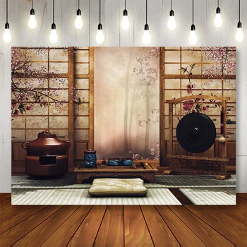 Bonvvie-사진 배경 일본 전통 슬라이딩 도어 테마 초상화 배경, 사진 스튜디오 촬영 포토존