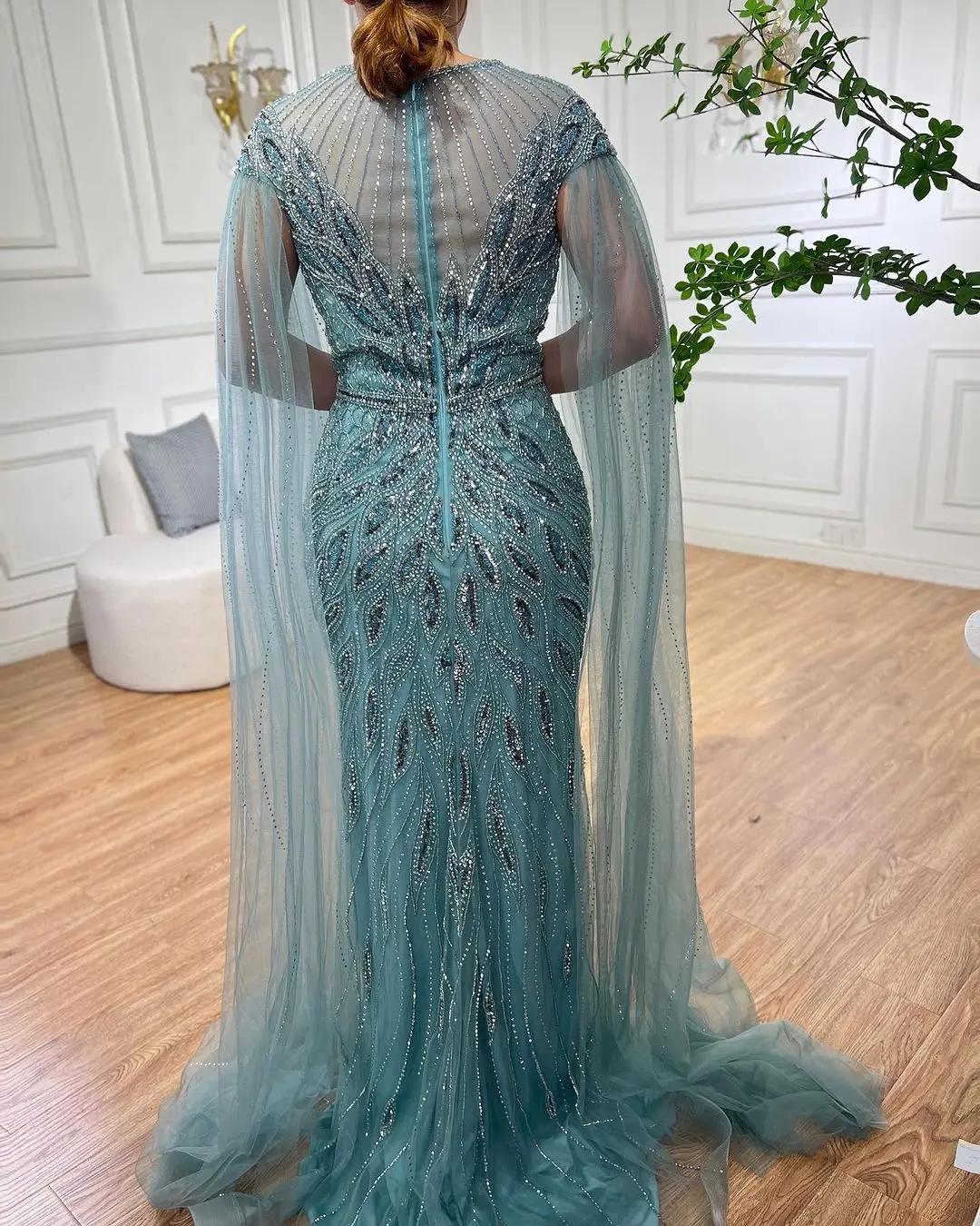 Arabic Blue Cape Sleeves Mermaid Beaded Luxury Long Evening Dresses Gowns for Women Wedding Party 12 Mallzona S36b9c8624d8645c8bf26ce334eec2504K Arabic Blue Cape Sleeves Mermaid Beaded Luxury Long Evening Dresses Gowns for Women Wedding Party Mallzona