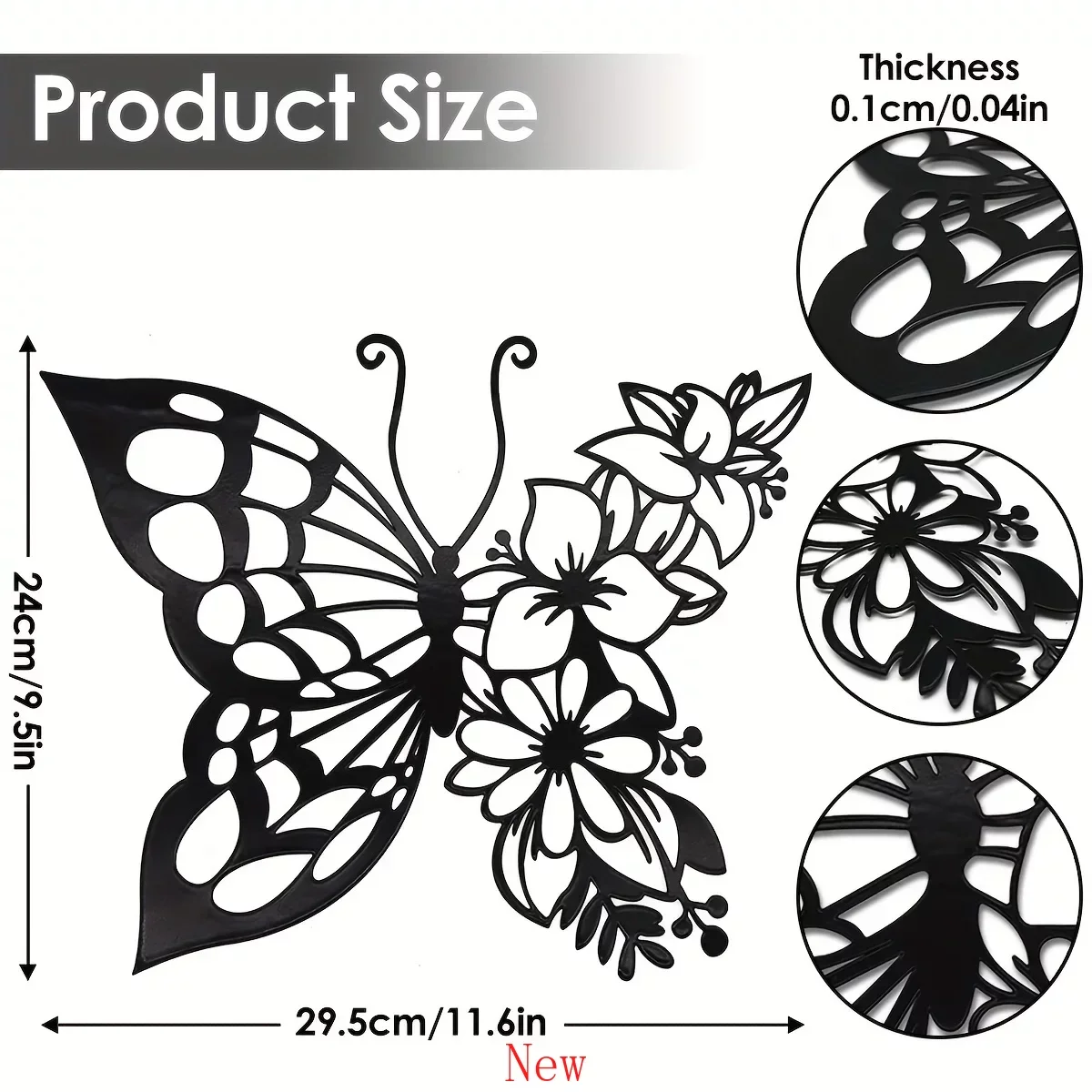 Promotion Metal Home Art Elegant Butterfly Metal Wall Mounted Decor Modern Metal Wall Silhouette Easy Installation Home Decorati
Promotion Metal Home Art Elegant Butterfly Metal Wall Mounted Decor Modern Metal Wall Silhouette Easy Installation Home Decorati