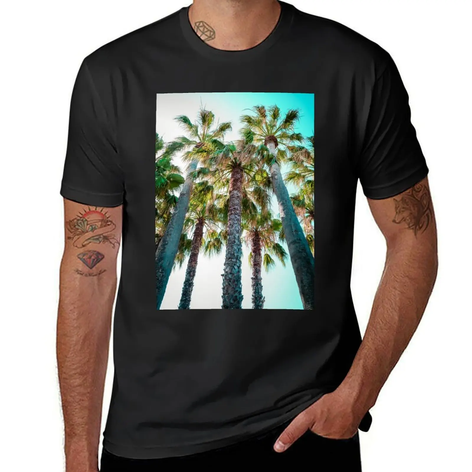

Tropical Palm Trees Hawaii T-Shirt korean fashion customizeds workout shirts for men