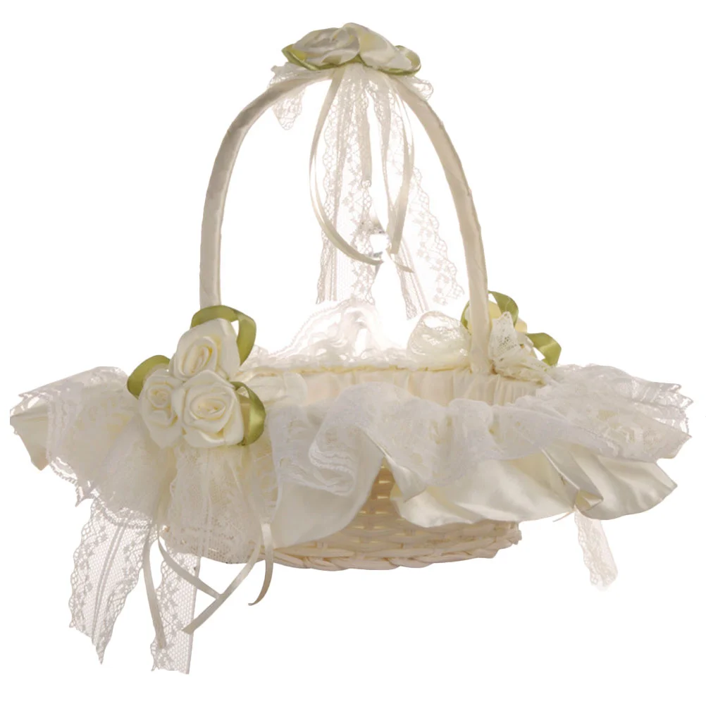 Flower Girl Hand Basket Hamper Small White Wedding Supplies Kid Baskets Fabric with Handle Bride for
Flower Girl Hand Basket Hamper Small White Wedding Supplies Kid Baskets Fabric with Handle Bride for