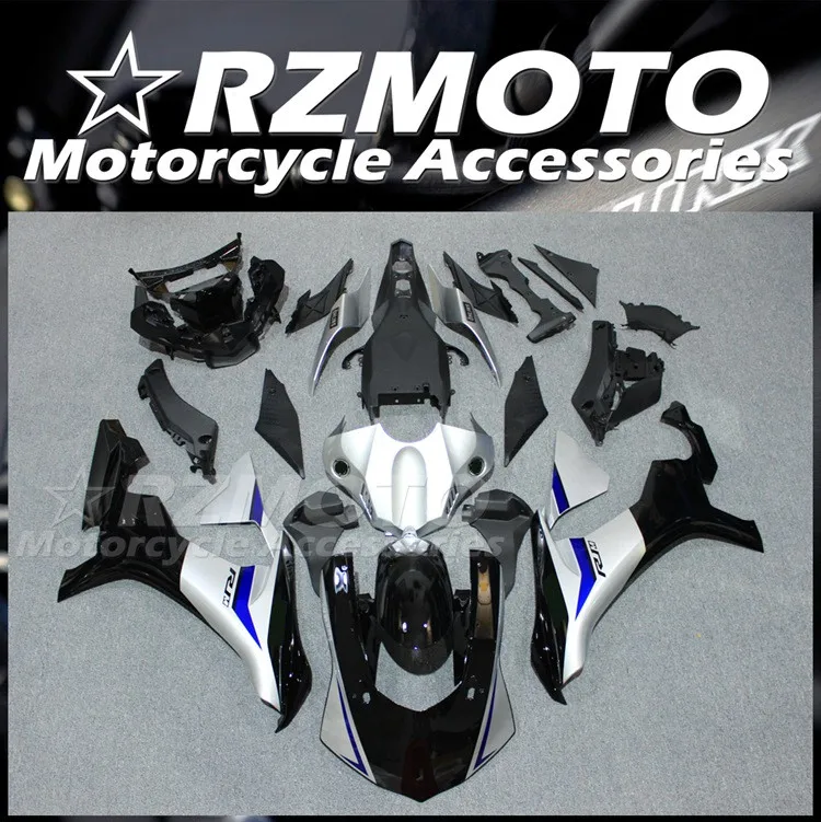 

4Gifts New ABS Motorcycle Fairings Kit Fit for YAMAHA YZF - R1 R1m 2015 2016 2017 2018 15 16 17 18 Bodywork Set Silver Black