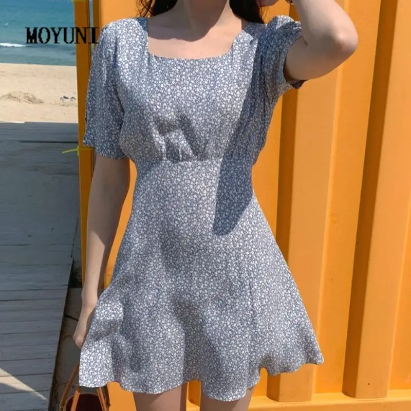 Robe Femme Chic Sweet Sexy Lace Up Waist Square Short Sleeve Chiffon Dress Mini Summer Floral Print Fashion Casual Vestido
Robe Femme Chic Sweet Sexy Lace Up Waist Square Short Sleeve Chiffon Dress Mini Summer Floral Print Fashion Casual Vestido
