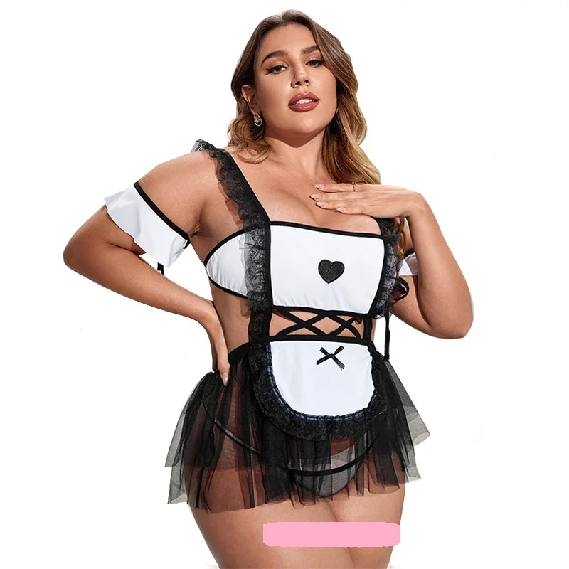 Wholesale Women's Sexy Plus Size Mesh Transparent Roleplay Maid Uniform Lady Erotic Backless Cosplay Maid Lingerie Dress Outfits
Wholesale Women's Sexy Plus Size Mesh Transparent Roleplay Maid Uniform Lady Erotic Backless Cosplay Maid Lingerie Dress Outfits