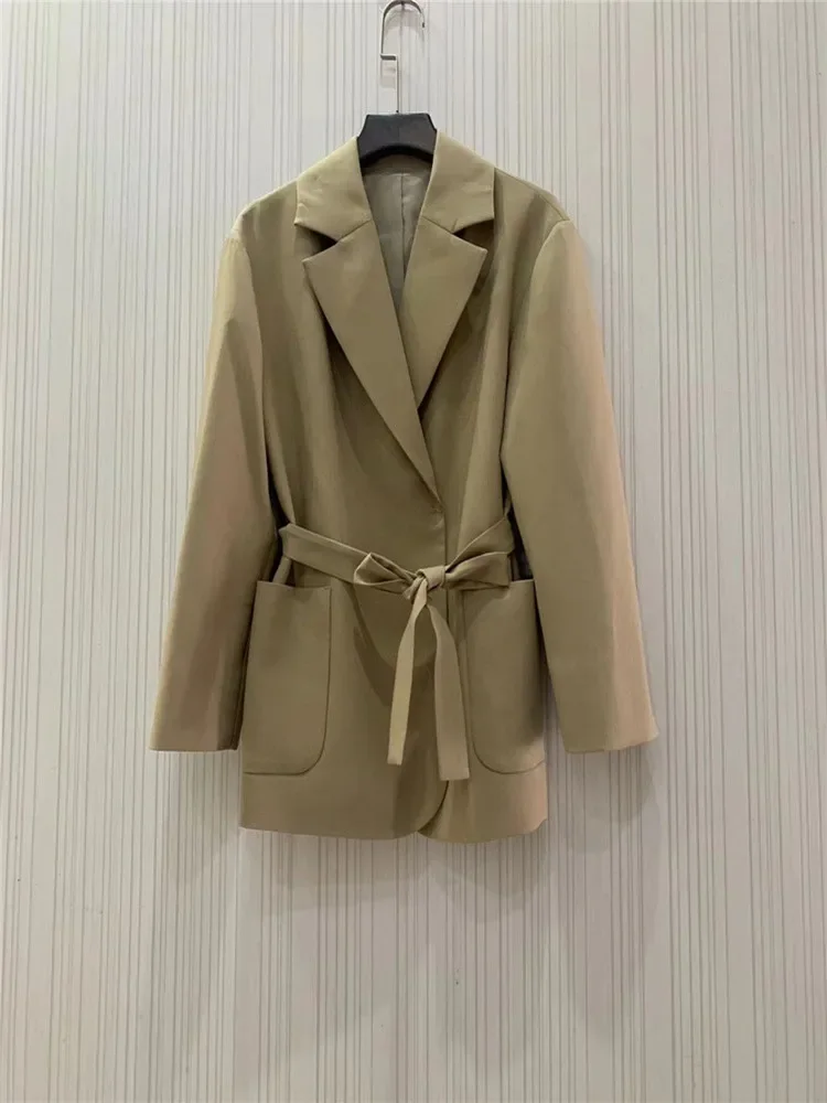 Women's Suit Coat Large Pockets Simple Loose 2023 Autumn Long Sleeve Blazer With Belt
Women's Suit Coat Large Pockets Simple Loose 2023 Autumn Long Sleeve Blazer With Belt