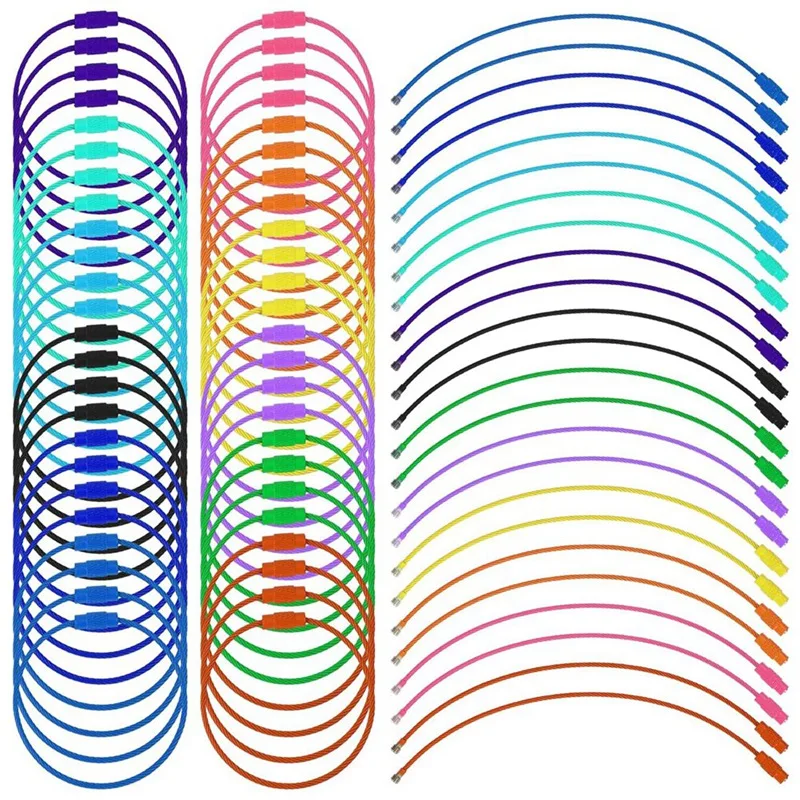 120Pcs Wire Key Rings Cable Wire Key Chain With Screw Lock, 6 Inch For Outdoor Hiking (12 Colors)
120Pcs Wire Key Rings Cable Wire Key Chain With Screw Lock, 6 Inch For Outdoor Hiking (12 Colors)