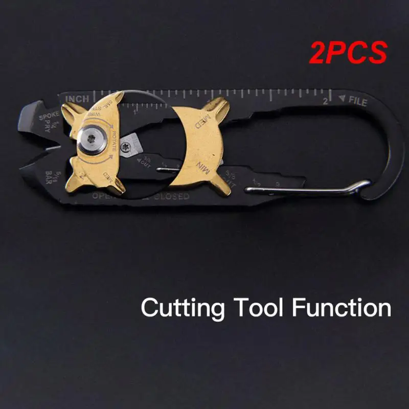 

2PCS Multifunction Tool Stainless Steel Мультитул Key Holder Organizer Clip Folder Keyring Keychain Case Outdoor Survival Travel