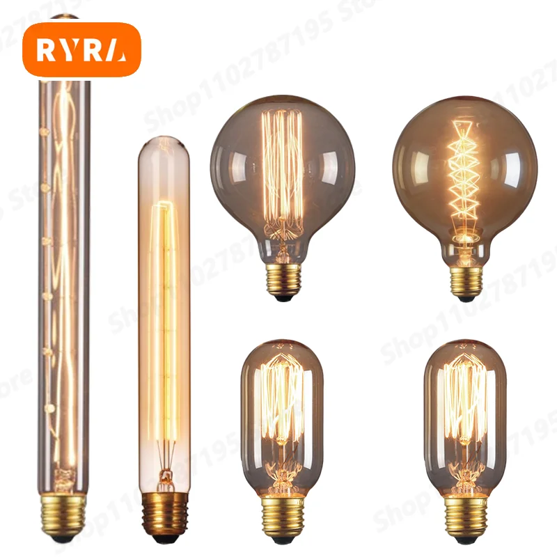 

Edison Bulb E27 220V 40W ST64 G80 G95 T10 T45 A19 Retro Ampoule Vintage Incandescent Bulb Edison Lamp Filament Light Bulb Decor