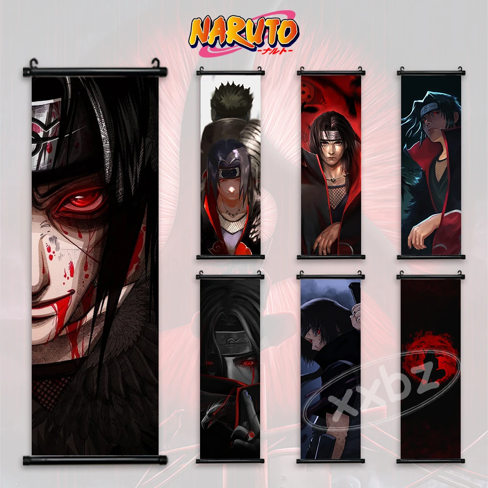 

Naruto Anime Poster Itachi Uchiha Figures Scroll Pictures Canvas Home Decor Cartoon Hanging Painting Bedside Background Wall Art