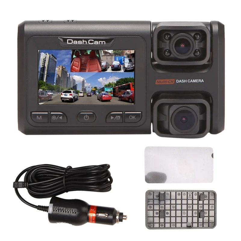

2K + 1080P + 1080P Автомобильный видеорегистратор Wifi регистратор ночного видения двойной объектив видеорегистратор автомобильная видеокамера
