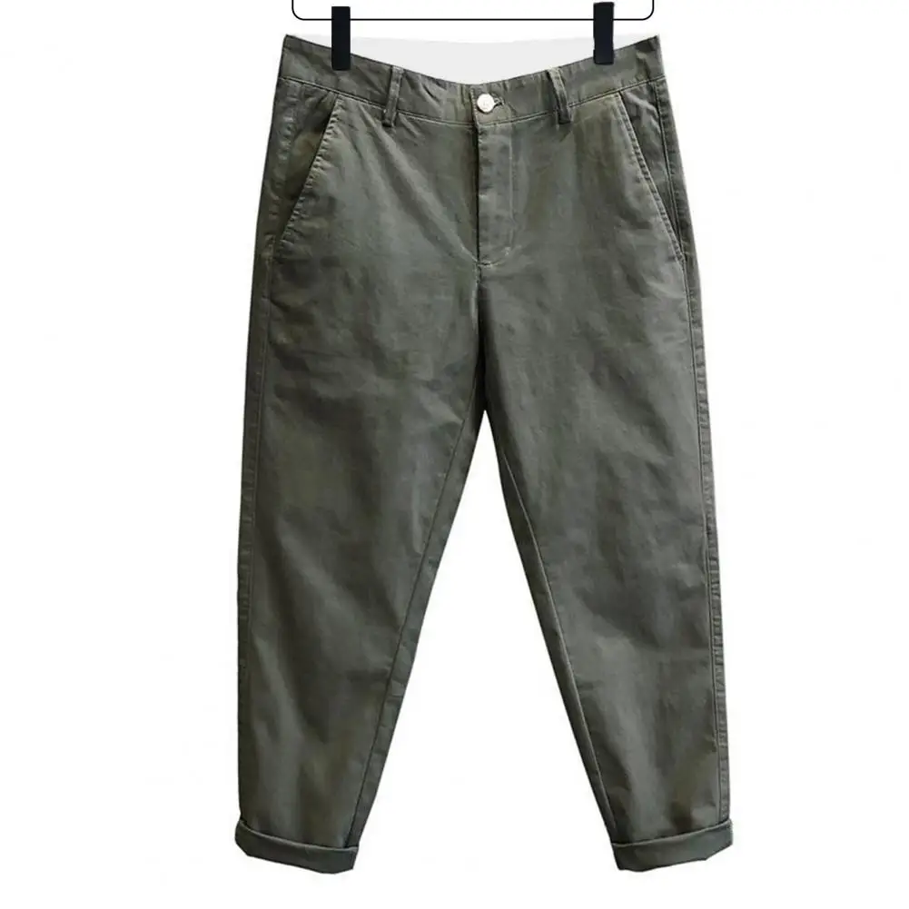 Casual Pants Stylish Men's Slim Fit Ninth Pants with Mid Waist Solid Color Pockets Button Zipper Closure Soft Breathable for A
Casual Pants Stylish Men's Slim Fit Ninth Pants with Mid Waist Solid Color Pockets Button Zipper Closure Soft Breathable for A
