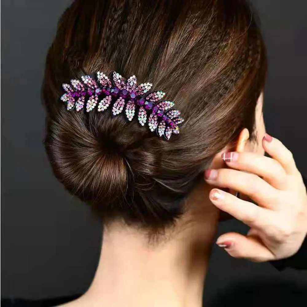 

Женская Винтажная заколка-гребень для волос, с кристаллами и цветами