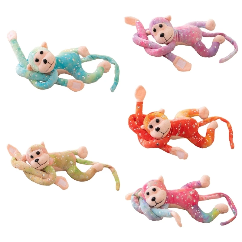 

Y1UB Cute Colorful Long Arm Monkey Plushie Doll Toy PP Cotton Stuffed Animal Must Have for Collectors and Monkey Enthusiasts