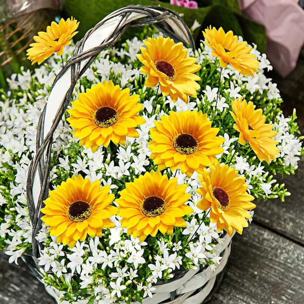 5pcs Sunflower Decoration Artificial Sunflower Flower Realistic Silk Daisies For Home Flower Arrangement Wedding Party
5pcs Sunflower Decoration Artificial Sunflower Flower Realistic Silk Daisies For Home Flower Arrangement Wedding Party