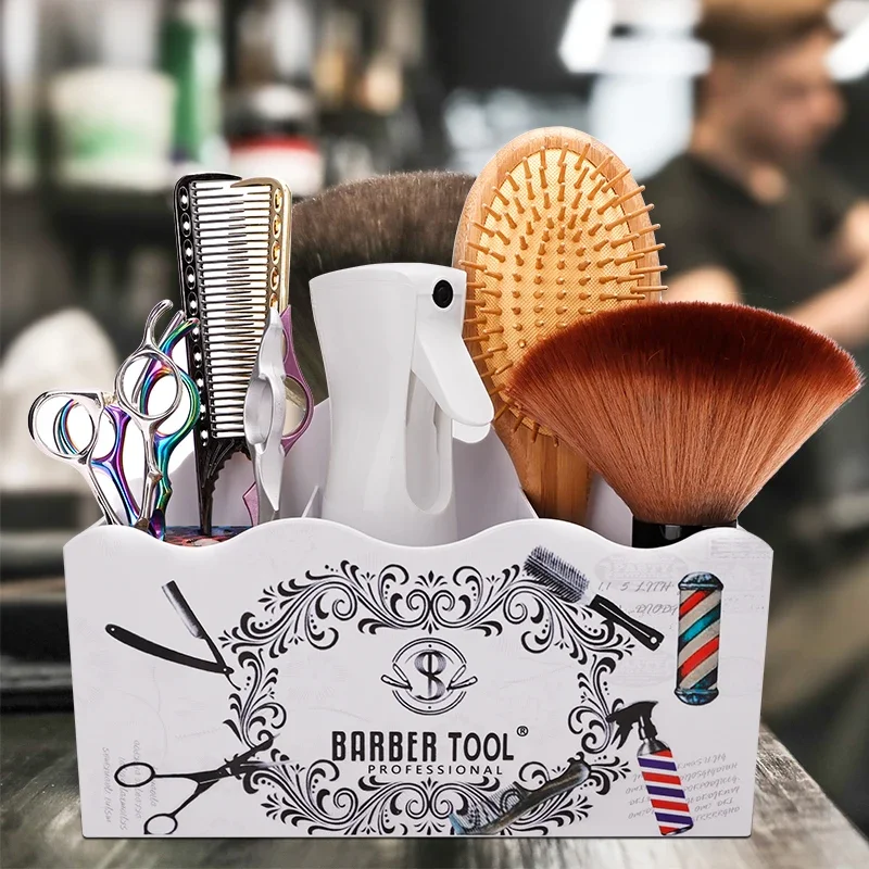 

Коробка для хранения инструментов для парикмахерской Barbershop, держатель для парикмахерских ножниц, подставка для расчесок, аксессуары для парикмахерских