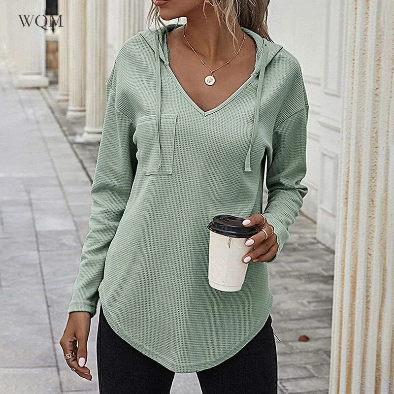 WQM Solid Color Women's V-neck Hoodies Tunic Tracksuit with Pocket Drawstring Hooded Sweatshirts Solid Color Streetwear Top De
WQM Solid Color Women's V-neck Hoodies Tunic Tracksuit with Pocket Drawstring Hooded Sweatshirts Solid Color Streetwear Top De