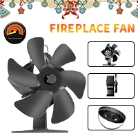 

6 Blade Heat Powered Stove Fan Mini Fireplace Fan Log Wood Burner Eco-fan Quiet Fireplace Fan Heater Efficient Heat Distribution