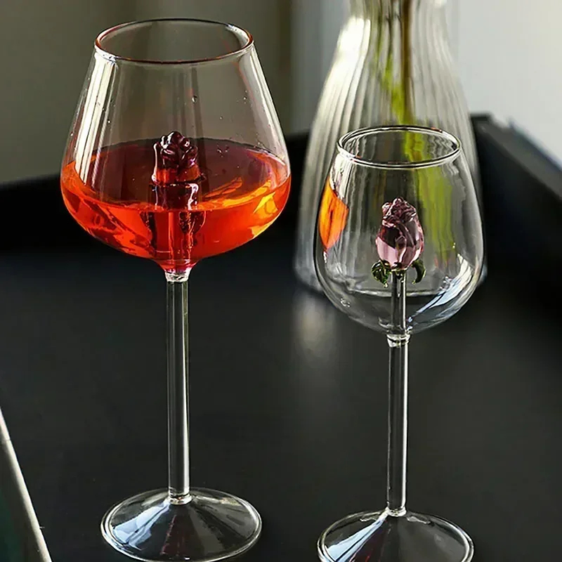 

Вино, шампанское, цветок, коктейль, встроенный креативный подарок, бокал для дома, милая розовая роза