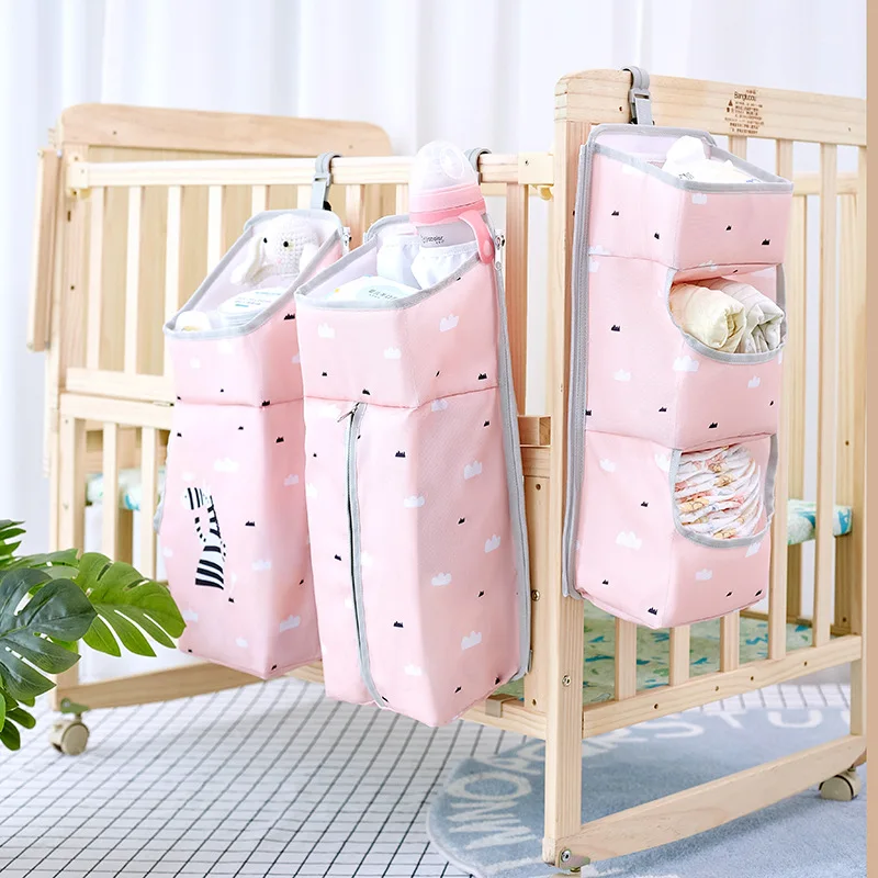 Premium 3-in-1 Hanging Crib Organizer with Storage Pockets | HavF Beauty Crib organizer Hanging crib organizer Baby diaper storage organizer Nursery hanging organizer Crib diaper caddy