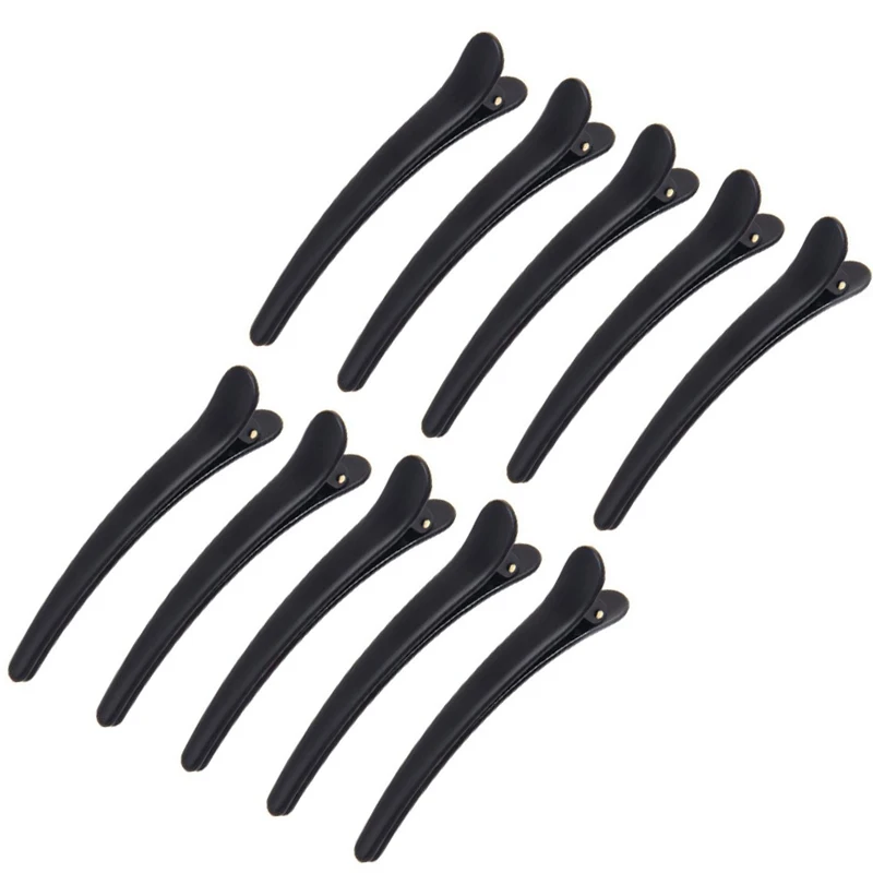 

10PCS Professional Hairdressing Salon Hairpins 7cm Black Plastic Single Prong DIY Alligator Hair Clip Hair Care Styling Tools