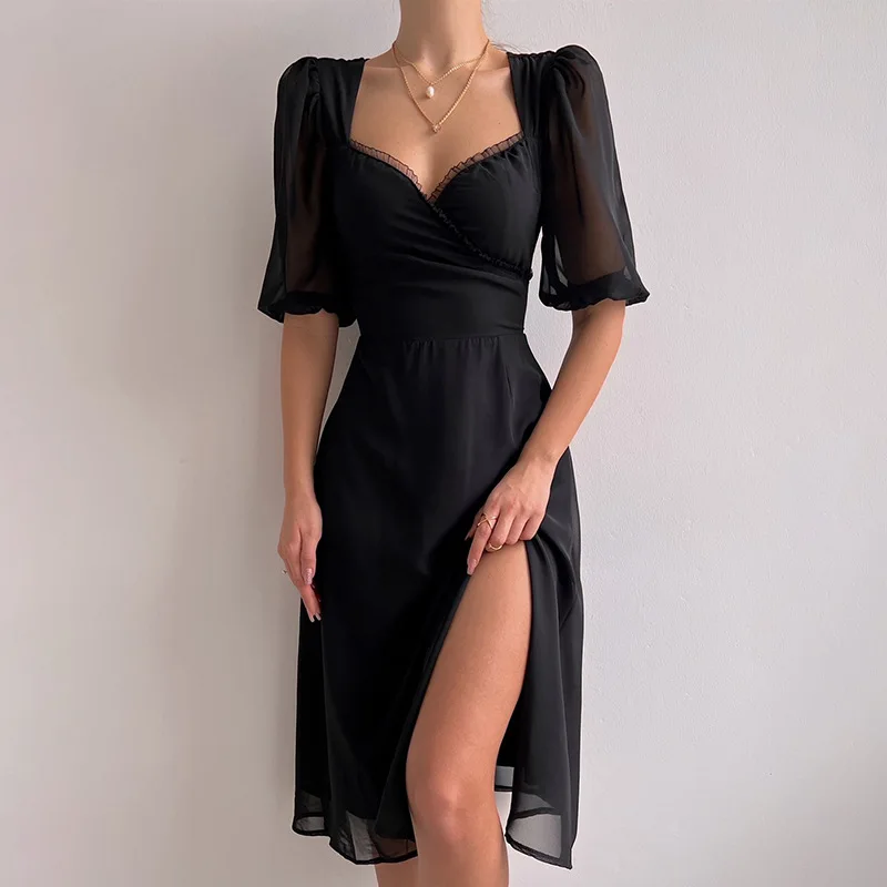 Summer Dress Women 2022 Sexy Party Dresses Women's Slit Midi Dresses Fashion French Low-cut Dress
Summer Dress Women 2022 Sexy Party Dresses Women's Slit Midi Dresses Fashion French Low-cut Dress