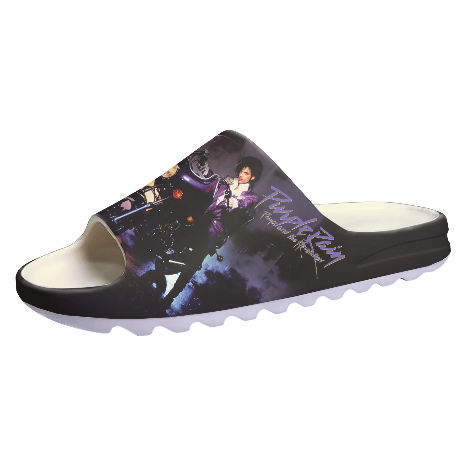 

Prince Rogers Nelson Purple Rain Singer Soft Sole Sllipers Home Clogs Men Women Teenager Custom Made Sandals Water Shit Step in