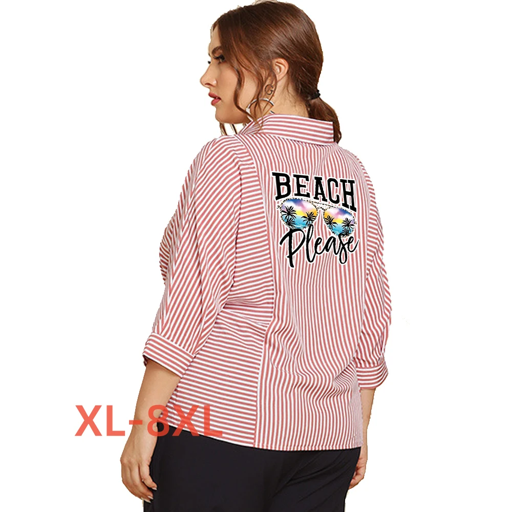 

Plus Size 4xl 5xl 6xl 7xl 8xl Women Blouses Beach Print Blusas De Mujer Juveniles Dames Blouses Lange Mouwen Blusones Sueltos