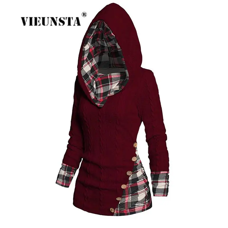 Autumn New Knitted Side Slit Button Pullovers Casual Long Sleeve Sweater Sweatshirt Vintage Street Women Patchwork Plaid Hoodies
Autumn New Knitted Side Slit Button Pullovers Casual Long Sleeve Sweater Sweatshirt Vintage Street Women Patchwork Plaid Hoodies