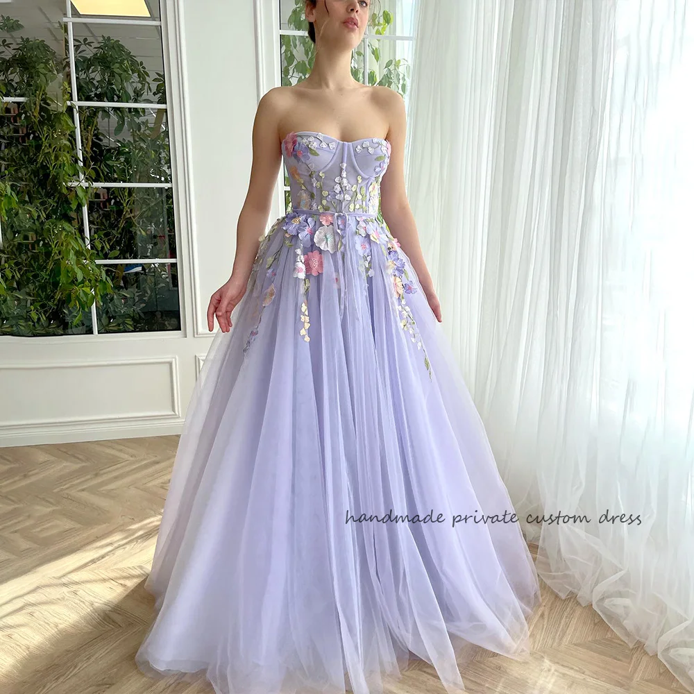 Lavender Colorful Flowers A Line Prom Party Dresses Draped Tulle Sweetheart Princess Graduation Dress Long Homecoming Gowns
Lavender Colorful Flowers A Line Prom Party Dresses Draped Tulle Sweetheart Princess Graduation Dress Long Homecoming Gowns