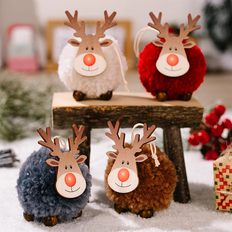 

Santa Claus Deer Pendant Merry Christmas Tree Decorations For Home Navidad Noel Kids New Year Gift Xmas Tree Hanging Ornaments