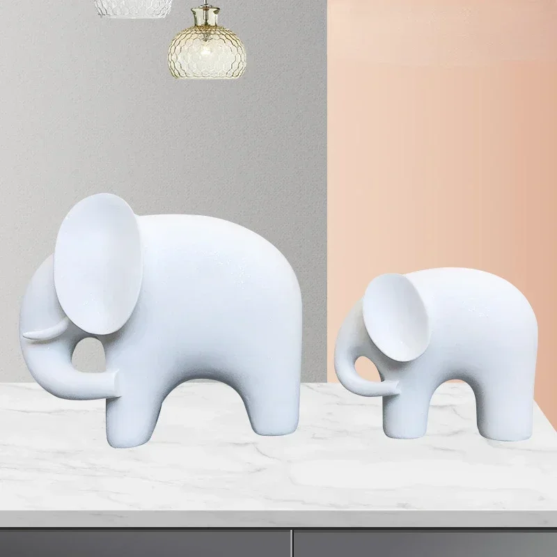 

Resin Crafts Creativity Sandstone Couple Elephant Home Decoration Sculpture Table Decoration Light Luxury Style Decoration