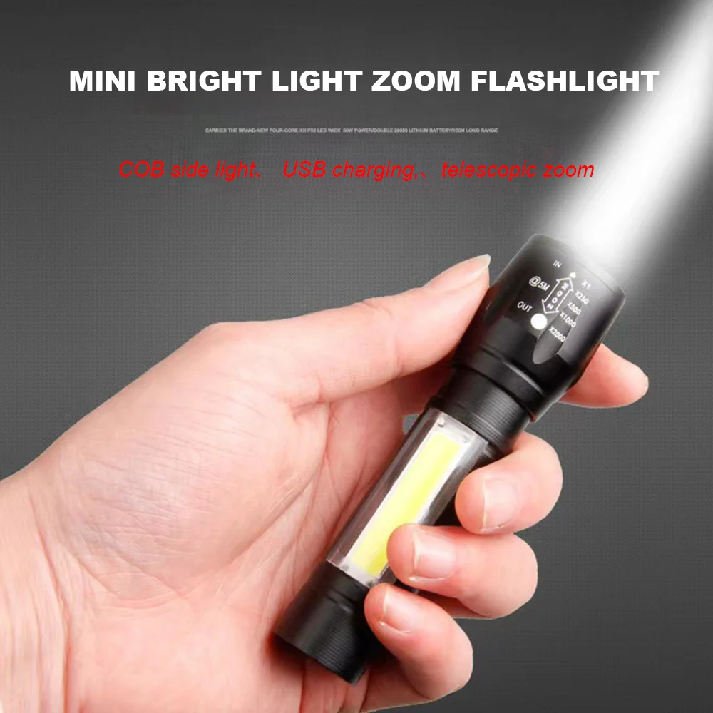Mini Strong Light 14500 Battery COB Telescopic Zoom Mountaineering Wild Fishing Night Running Riding Aluminum Alloy Flashlight
Mini Strong Light 14500 Battery COB Telescopic Zoom Mountaineering Wild Fishing Night Running Riding Aluminum Alloy Flashlight