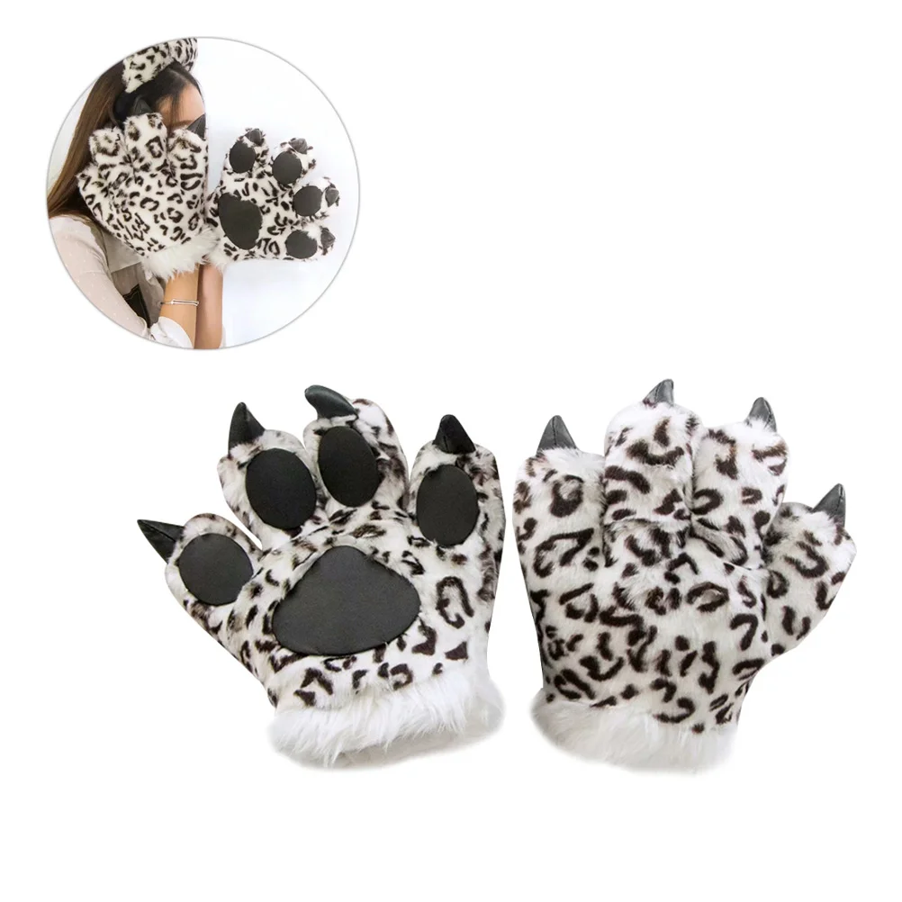 

Gloves Palm Paw Animal Animals Plushclaw Glove Paws Cat Tiger Costume Cosplay Cartoon Bear Simulation Furry Mittens Winter