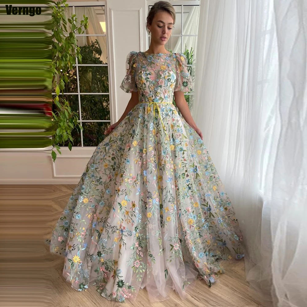 Verngo A-Line Embroidery Prom Dresses O-neck Half Sleeves Wedding Party Gowns Floor-Length Tulle Formal Gowns Robes De Soirée
Verngo A-Line Embroidery Prom Dresses O-neck Half Sleeves Wedding Party Gowns Floor-Length Tulle Formal Gowns Robes De Soirée