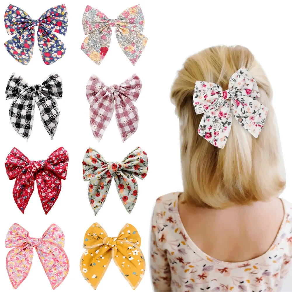 Flower Cotton Large Hair Bows With Clip For Baby Girls Plaid Boutique Hair Clips Hairgrip Barrettes Headwear Hair Acesssories
Flower Cotton Large Hair Bows With Clip For Baby Girls Plaid Boutique Hair Clips Hairgrip Barrettes Headwear Hair Acesssories
