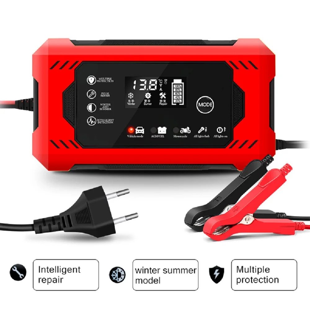 Car Battery Charger 12V 6A Intelligent Fast Charging Pulse Repair Type Full Auto-Stop Dual-Mode Lead Acid For Motorcycle Truck
Car Battery Charger 12V 6A Intelligent Fast Charging Pulse Repair Type Full Auto-Stop Dual-Mode Lead Acid For Motorcycle Truck