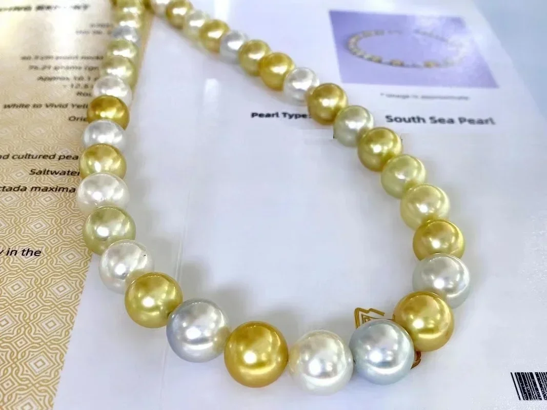 

Natural 18“11-12mm Sea Multicolor Round Genuine Pearls for Women Jewelry Pendants Sterling Silver 925