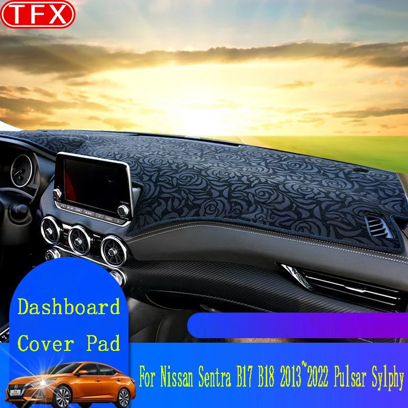 

Flannel Dashboard Cover Pad For Nissan Sentra B17 B18 2013~2022 Pulsar Sylphy Anti-Slip Mat Sunshade Dashmat Carpet Accessories
