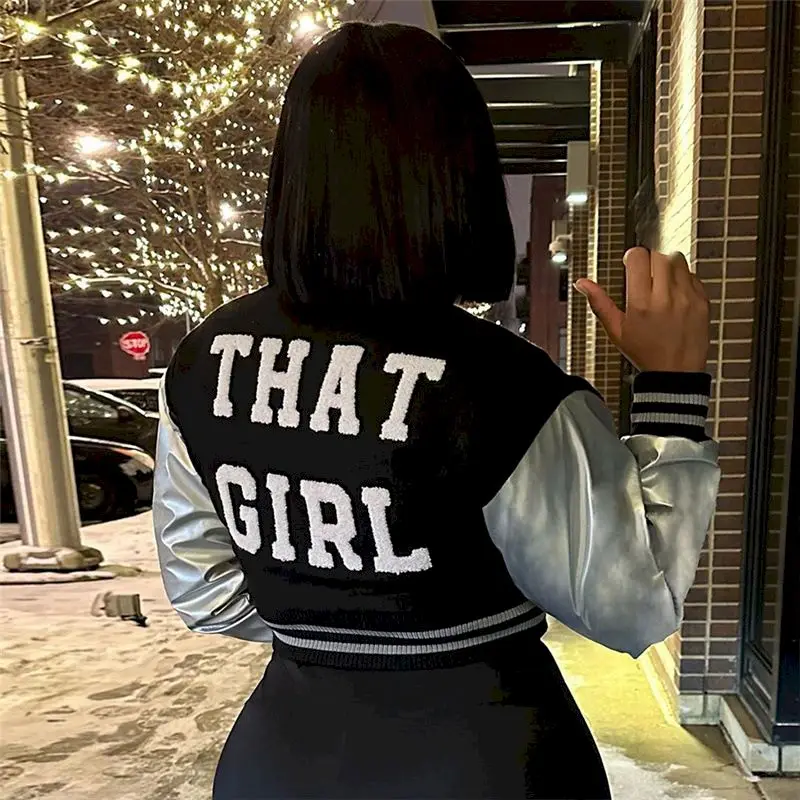 Fashion Embroidery Patchwork Slim Jacket Baseball Wear Coats Women 2023 Autumn Streetwear Cropped Jackets for Women Y2k Tops 
Fashion Embroidery Patchwork Slim Jacket Baseball Wear Coats Women 2023 Autumn Streetwear Cropped Jackets for Women Y2k Tops