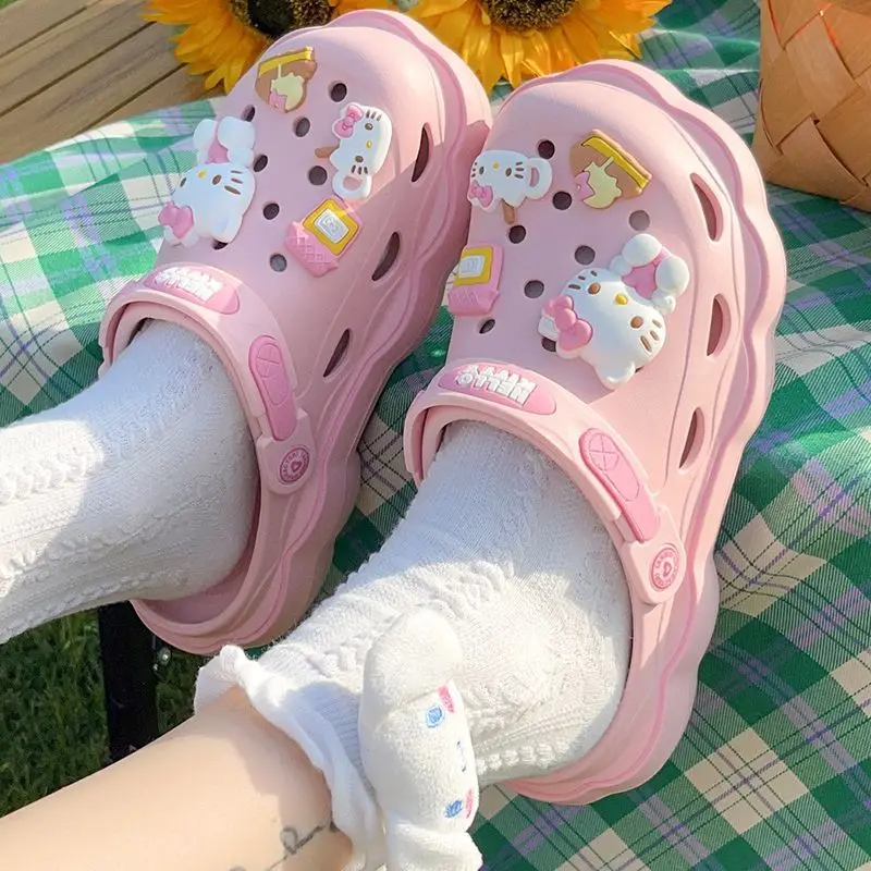 Сандалии Hello Kitty женские на толстом каблуке, милые пещера из ЭВА, летние шлепанцы с мультяшным рисунком, коричная курола, Эва, пляжные тапочки
Сандалии Hello Kitty женские на толстом каблуке, милые пещера из ЭВА, летние шлепанцы с мультяшным рисунком, коричная курола, Эва, пляжные тапочки