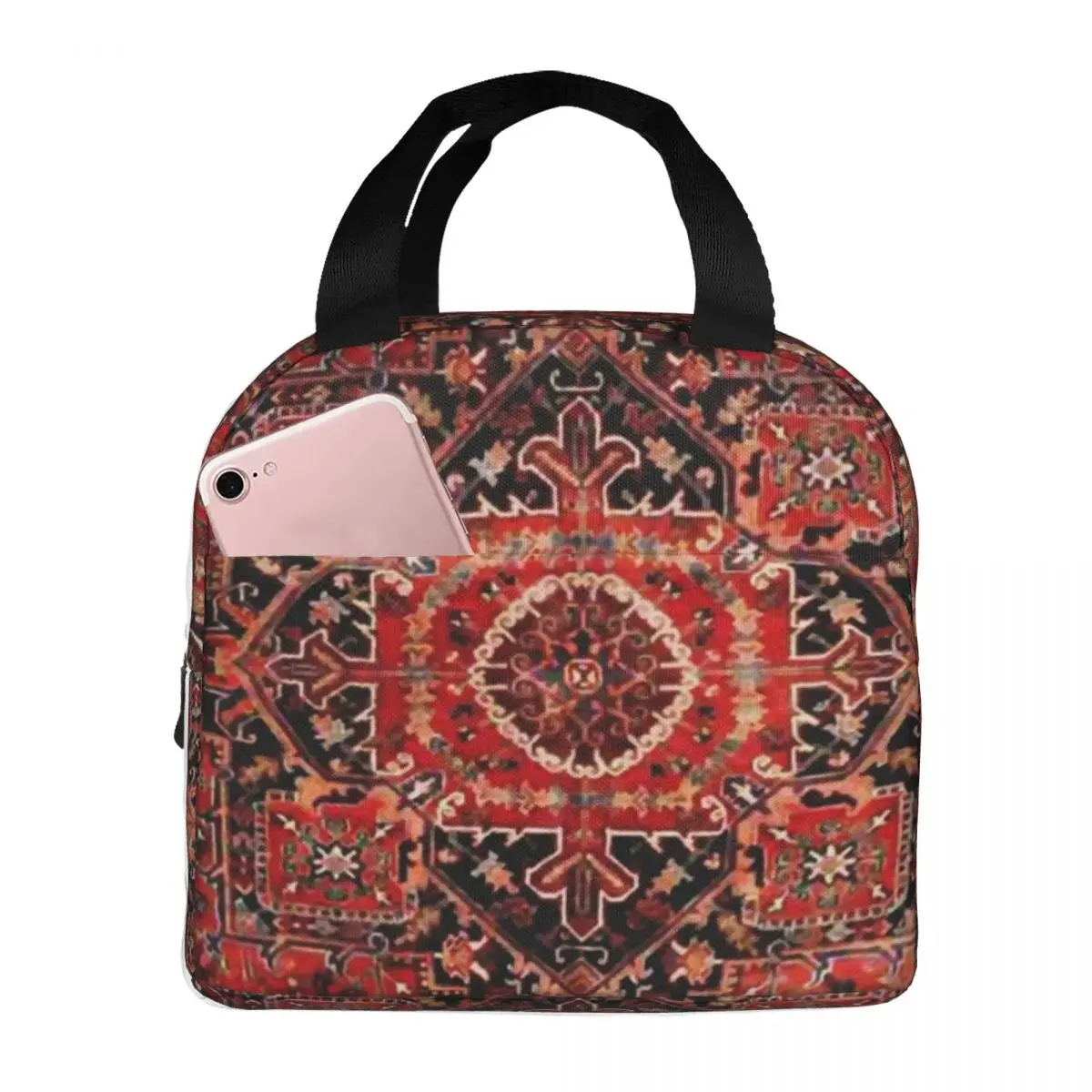 

Heriz Antique Vintage Boho Persian Thermal Insulated Lunch Bag Insulated bento bag Lunch Container Insulated bag Portable Tote