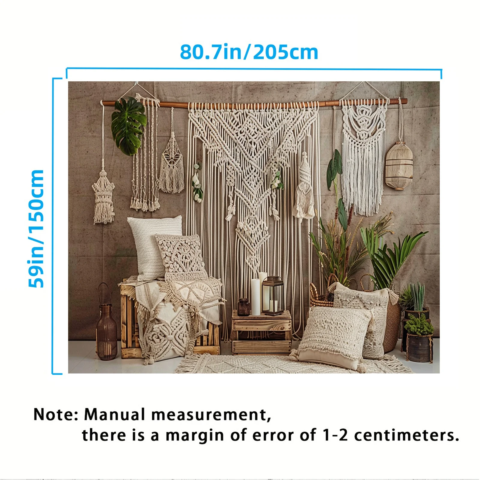 Bohemian Macrame Wedding Backdrop - Wall-Mounted Ceremony Decor 8 S36ebe7c213b4414fa2350f1b0c20aae4n