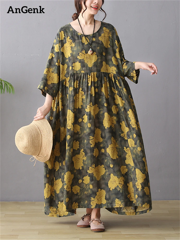 Cotton Print Vintage Yellow Autumn Dresses Women 2023 Casual Loose Long Dress Femme Robe Office Lady Vestidos Elegant Clothing
Cotton Print Vintage Yellow Autumn Dresses Women 2023 Casual Loose Long Dress Femme Robe Office Lady Vestidos Elegant Clothing