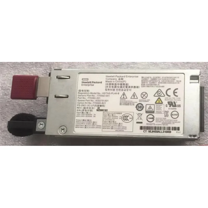 

Brand new 775595-B21 775592-001 830219-001 775593-201 900W Standard AC 240VDC Power Input Module