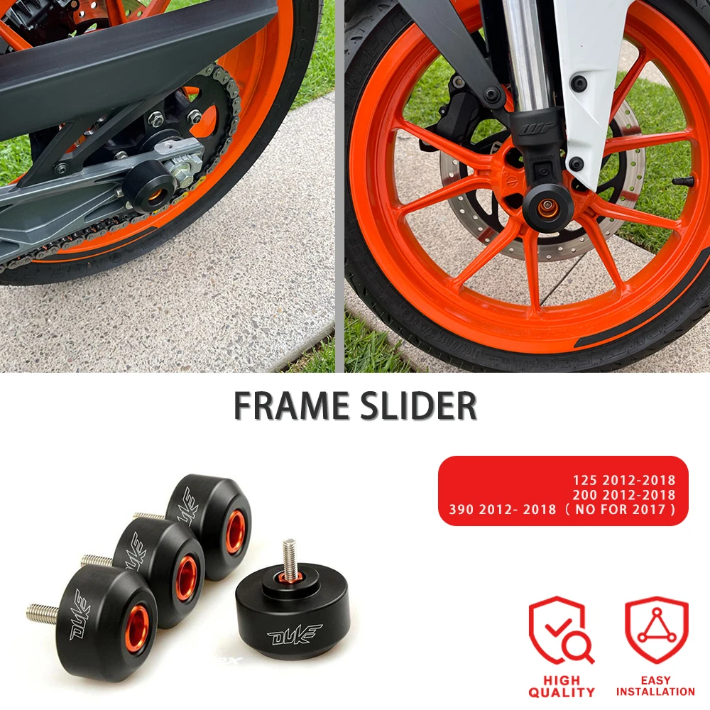 Motorcycle 4Pcs Front&Rear Wheel Axle Fork Crash Sliders Guard Falling Protector For Duke 125 200 250 390 RC 125 200 250 390
Motorcycle 4Pcs Front&Rear Wheel Axle Fork Crash Sliders Guard Falling Protector For Duke 125 200 250 390 RC 125 200 250 390