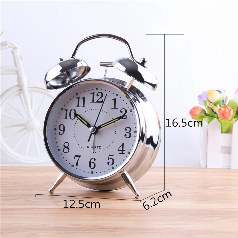 Bedside Traditional Classic Saxon Wind Up Double Bell Alarm Clock Chrome Home Decor Art DIY Ornament Room Decoration
Bedside Traditional Classic Saxon Wind Up Double Bell Alarm Clock Chrome Home Decor Art DIY Ornament Room Decoration