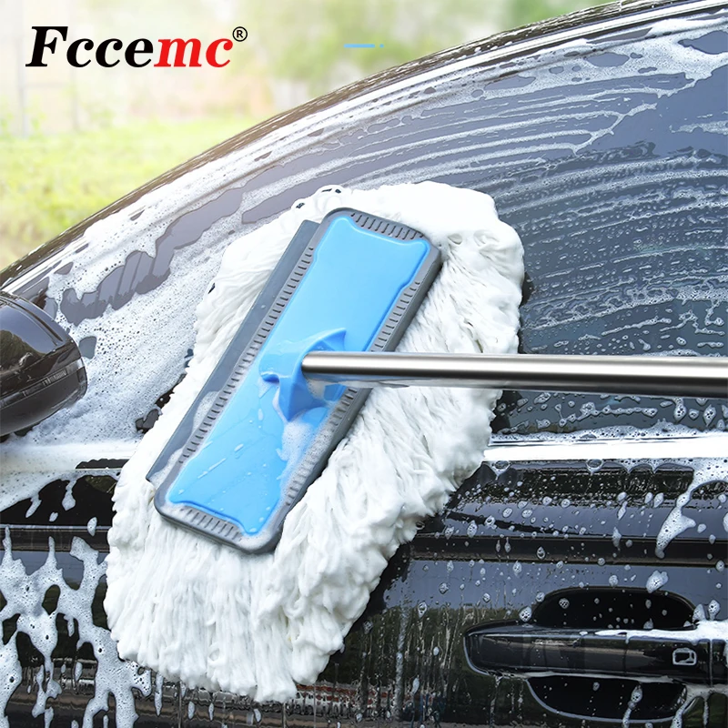 

2023 New Car Wash Mop Cleaning Brush Long Handle Soft Bristle Brush Cleaning Mop Auto Accessories Car Detailing Cleaning Tool